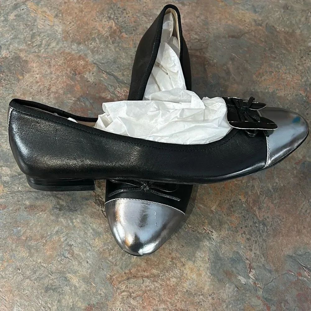 Marc Fischer Jodi Ballet Flats Black Silver 8.5 Woman’s
